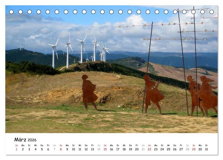 Produktbild: Camino Frances - Jakobsweg (Tischkalender 2026 DIN A5 quer), CALVENDO Monatskalender