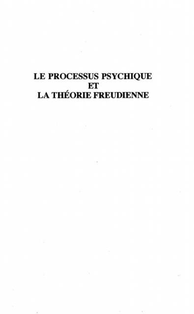 Produktbild: Le processus psychique et la theorie freudienne
