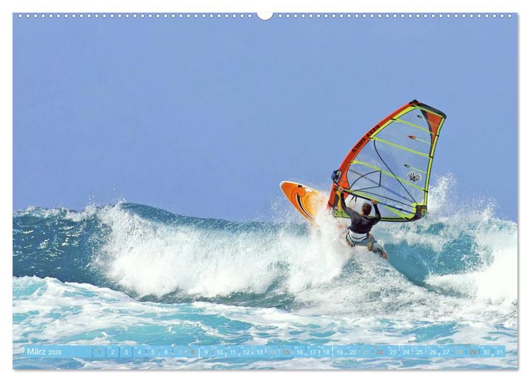 Produktbild: Windsurfen: Wasser, Gischt und Wellen - Edition Funsport (hochwertiger Premium Wandkalender 2026 DIN A2 quer), Kunstdruck in Hochglanz