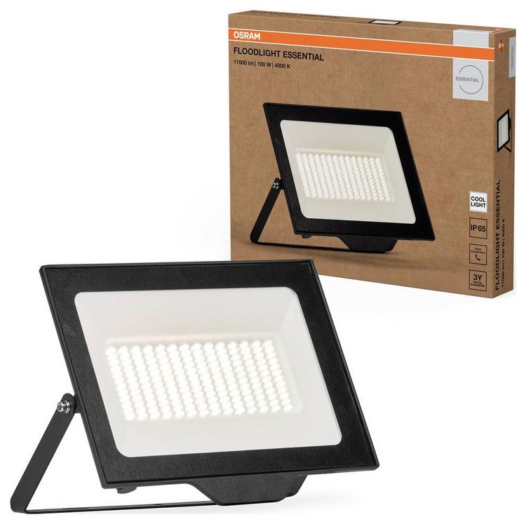 Produktbild: OSRAM HOMELIGHTING Floodlight Essential 100W 4000K 4099854429576 LED-Au&szlig;enstrahler 100.00 W Leuchtfarben: Kaltwei&szlig;