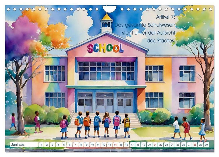 Produktbild: Unsere Grundrechte (Wandkalender 2026 DIN A4 quer), CALVENDO Monatskalender