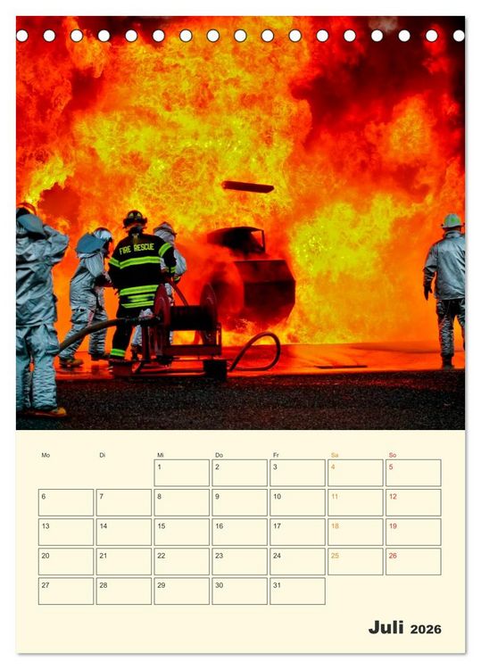 Produktbild: Feuerwehr - im Einsatz weltweit (Tischkalender 2026 DIN A5 hoch), CALVENDO Monatskalender