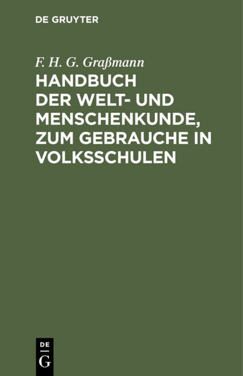 Produktbild: Handbuch der Welt- und Menschenkunde, zum Gebrauche in Volksschulen