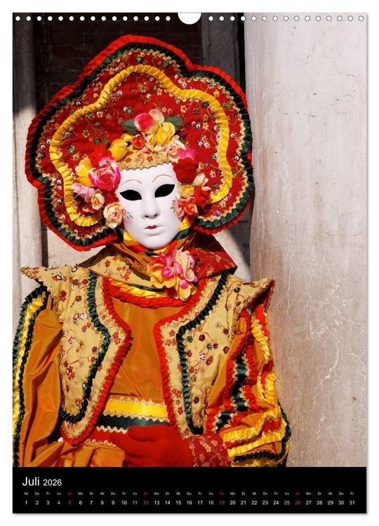 Produktbild: Karneval in Venedig - Phantasievolle Masken (Wandkalender 2026 DIN A3 hoch), CALVENDO Monatskalender