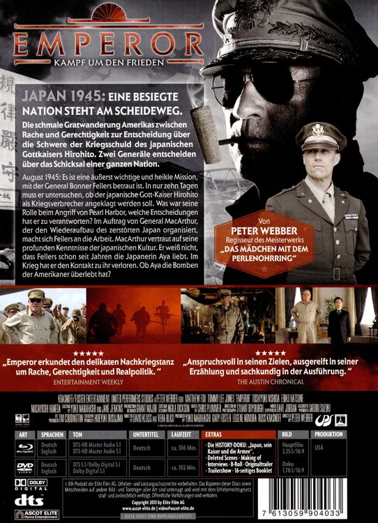 Produktbild: Emperor - Kampf um den Frieden - Limited Collector's Edition (+ DVD) (+ Bonus-DVD)