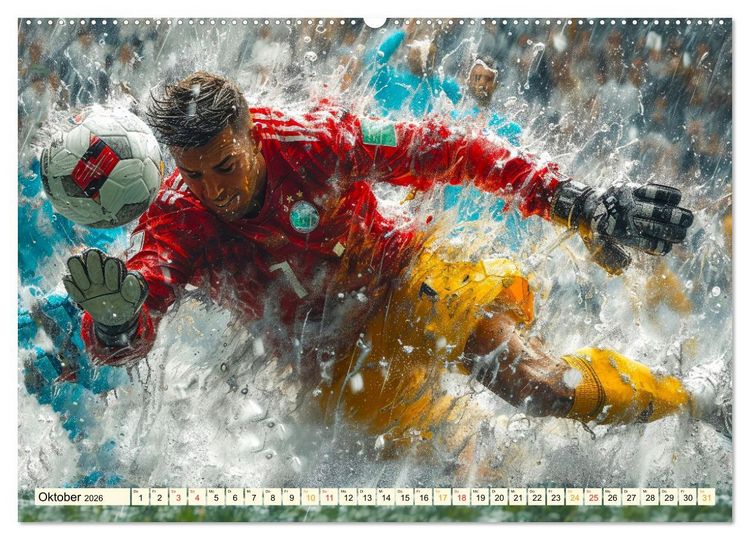Produktbild: Fu&szlig;ball Torwart (hochwertiger Premium Wandkalender 2026 DIN A2 quer), Kunstdruck in Hochglanz