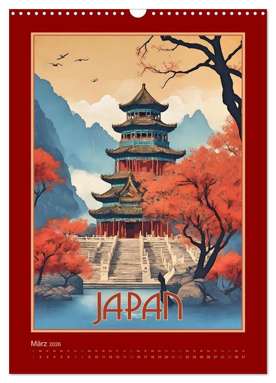 Produktbild: Exotic Travel Poster - nostalgische Abenteuerreisen um die Welt (Wandkalender 2026 DIN A3 hoch), CALVENDO Monatskalender