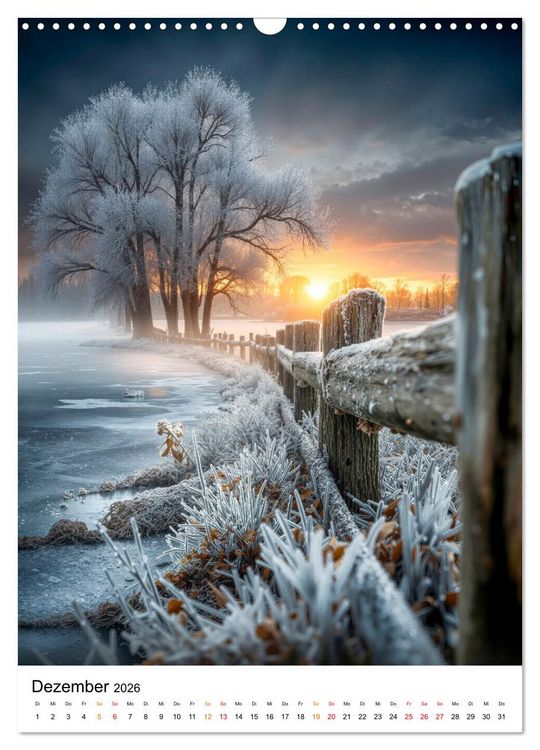 Produktbild: Wintermomente - Natur im wei&szlig;en Kleid (Wandkalender 2026 DIN A3 hoch), CALVENDO Monatskalender