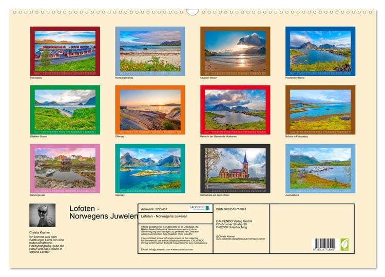 Produktbild: Lofoten - Norwegens Juwelen (Wandkalender 2026 DIN A2 quer), CALVENDO Monatskalender