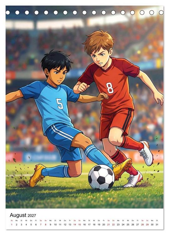 Produktbild: Level Up &ndash; Fu&szlig;ballhelden (Tischkalender 2027 DIN A5 hoch), CALVENDO Monatskalender