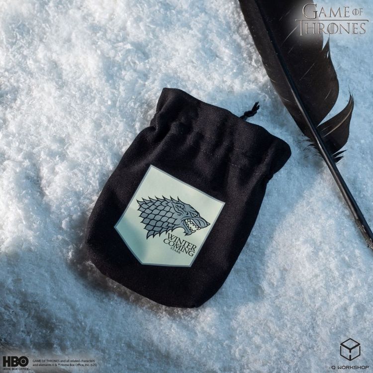Produktbild: Pegasus QWO98192 - Game of Thrones, Stark, schwarz, W&uuml;rfelbeutel, 16,5cm