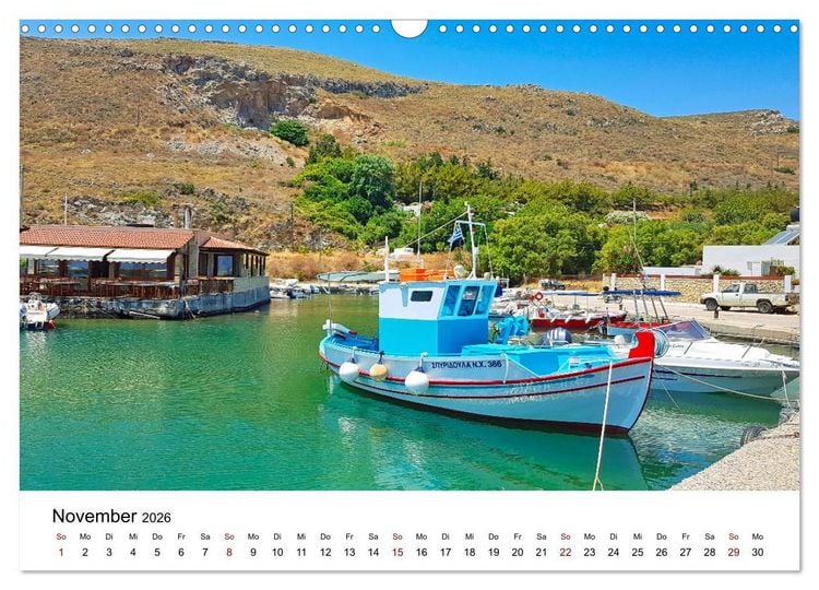Produktbild: Farbenfrohe Boote in kristallklarem Wasser (Wandkalender 2026 DIN A3 quer), CALVENDO Monatskalender