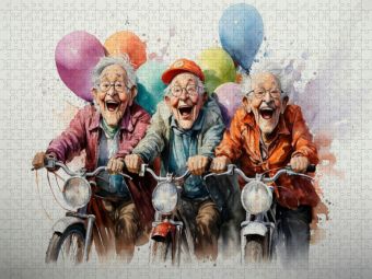 Produktbild: CALVENDO Puzzle Lustige Rentner - Mopedasflug | 1000 Teile Lege-Gr&ouml;&szlig;e 64x48cm Foto-Puzzle f&uuml;r gl&uuml;ckliche Stunden