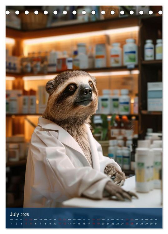 Produktbild: Funny animals in a pharmacist outfit (Desk Calendar 2026 DIN A5 portrait), CALVENDO 12 Month DeskCalendar