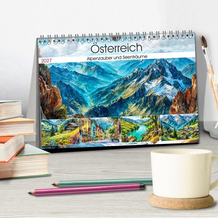 Produktbild: &Ouml;sterreich. Alpenzauber und Seentr&auml;ume (Tischkalender 2027 DIN A5 quer), CALVENDO Monatskalender