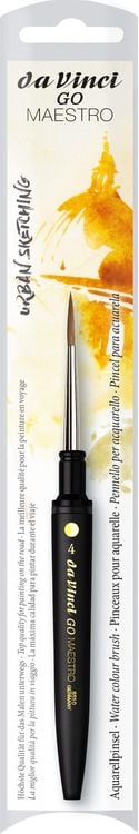 Produktbild: da Vinci Pinsel GO-MAESTRO sibirische Kolinsky-Rotmarderhaare, Reise-Aquarellpinsel, rund, Pinsel, Gr&ouml;&szlig;e 4