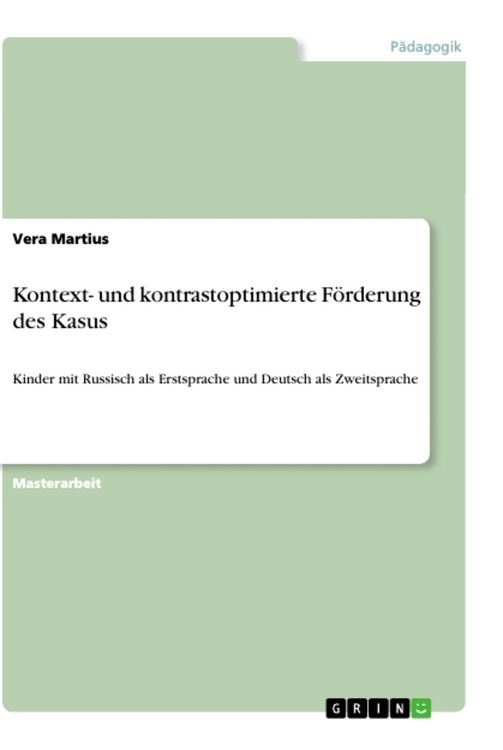 Produktbild: Kontext- und kontrastoptimierte F&ouml;rderung des Kasus