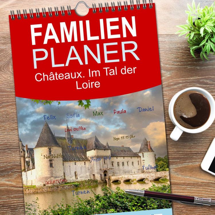 Produktbild: Familienplaner 2026 - Ch&acirc;teaux. Im Tal der Loire mit 5 Spalten (Wandkalender, 21 x 45 cm) CALVENDO