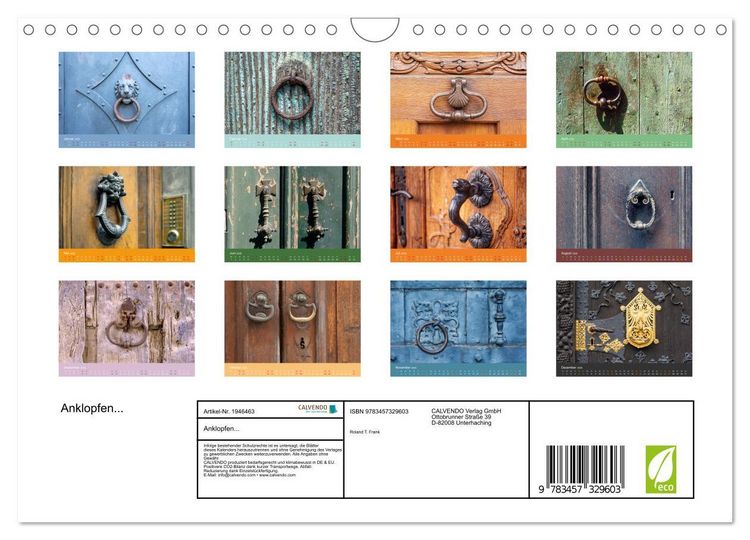 Produktbild: Anklopfen... (Wandkalender 2026 DIN A4 quer), CALVENDO Monatskalender