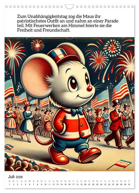 Produktbild: Die Maus - Mit Zw&ouml;lf munteren M&auml;usemomenten durchs Jahr (Wandkalender 2026 DIN A3 hoch), CALVENDO Monatskalender