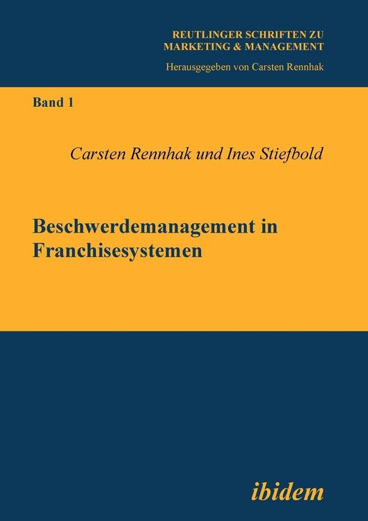 Produktbild: Rennhak, C: Beschwerdemanagement in Franchisesystemen.