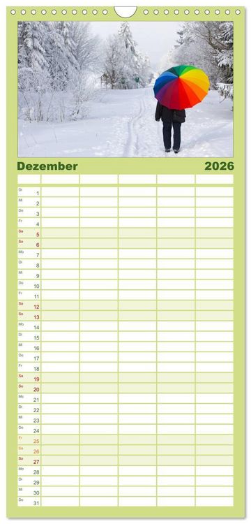 Produktbild: Familienplaner 2026 - Wege durchs neue Jahr mit 5 Spalten (Wandkalender, 21 x 45 cm) CALVENDO