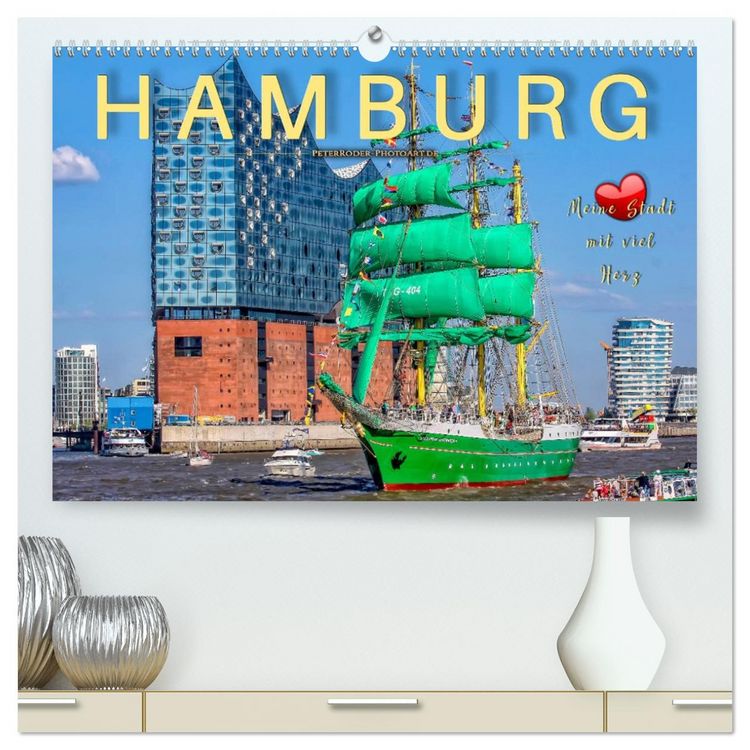 Produktbild: Hamburg - meine Stadt mit viel Herz (hochwertiger Premium Wandkalender 2026 DIN A2 quer), Kunstdruck in Hochglanz