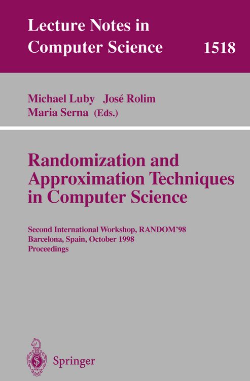 Produktbild: Randomization and Approximation Techniques in Computer Science