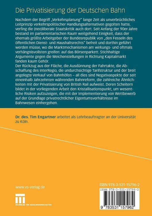 Produktbild: Die Privatisierung der Deutschen Bahn