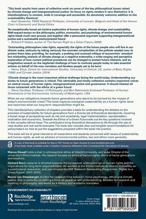 Produktbild: Towards the Ethics of a Green Future
