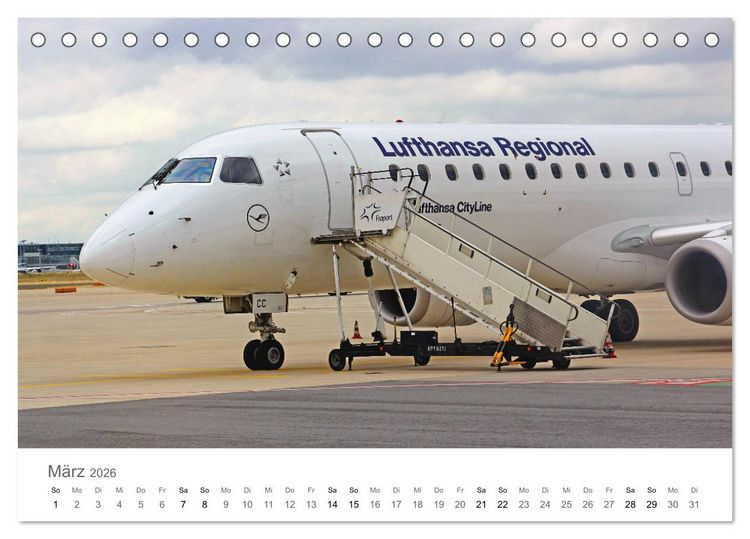Produktbild: Gro&szlig;e und kleine Flieger am Flughafen (Tischkalender 2026 DIN A5 quer), CALVENDO Monatskalender