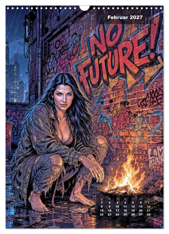 Produktbild: No Future: Dystopische Street-Art Graphic Novel (Wandkalender 2027 DIN A3 hoch), CALVENDO Monatskalender