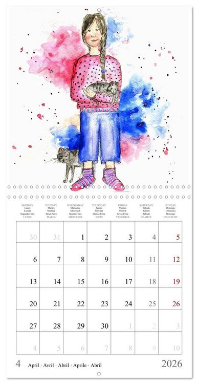 Produktbild: My faithful companions - Watercolours of a love for cats (Wall Calendar 2026 12 &times; 12 Inch) CALVENDO 12 Month Wall Calendar