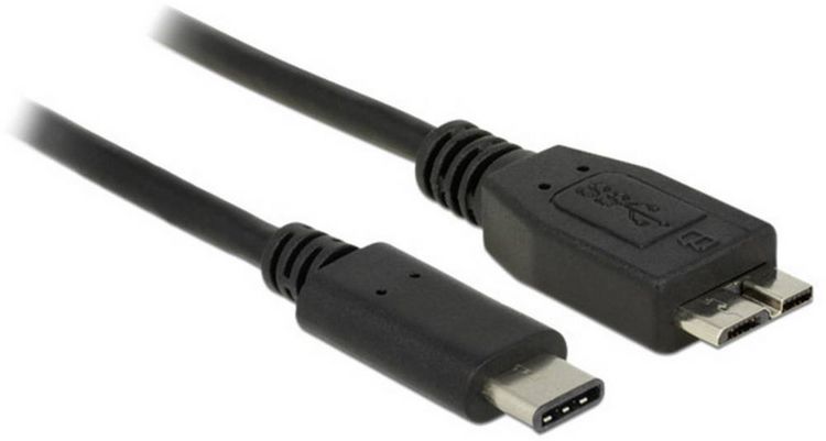 Produktbild: Delock USB-Kabel USB 3.2 Gen1 USB-C&reg; Stecker, USB-Micro-B 3.0 Stecker 0.50m Schwarz 83676