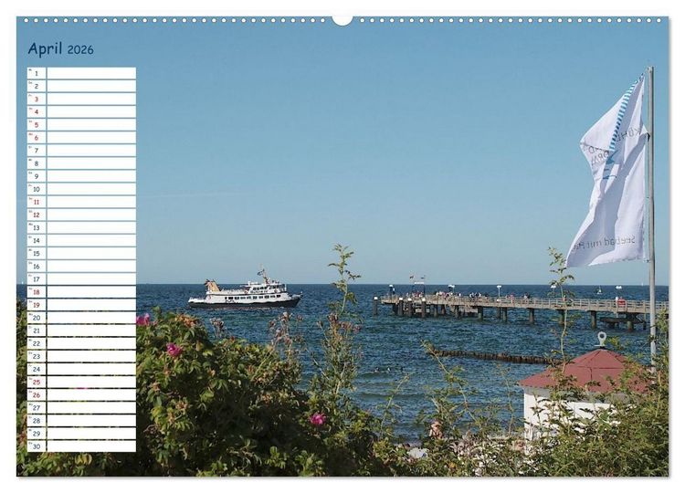 Produktbild: K&uuml;hlungsborn Geburtstagsplaner (hochwertiger Premium Wandkalender 2026 DIN A2 quer), Kunstdruck in Hochglanz