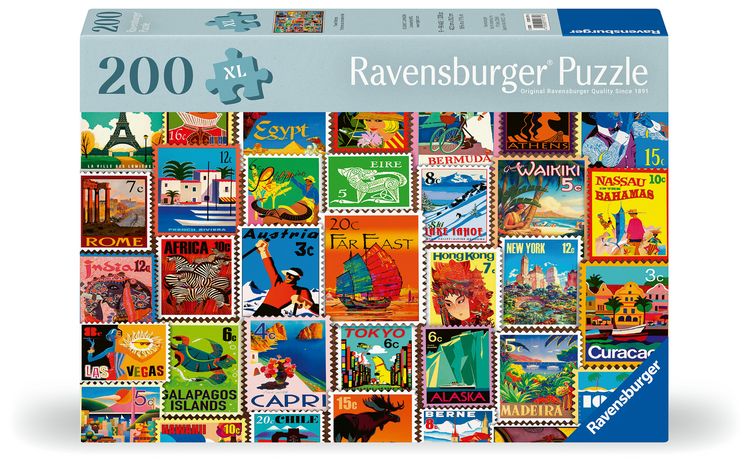 Produktbild: Feel Well & Puzzle - Briefmarken - Erwachsenenpuzzle mit 200 XL-Teilen und extra Bildvorlage