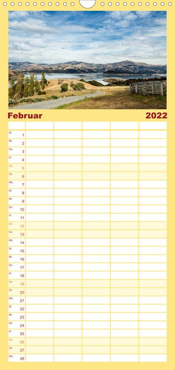 Produktbild: Familienplaner Neuseeland - Attraktiver S&uuml;den (Wandkalender 2022 , 21 cm x 45 cm, hoch)