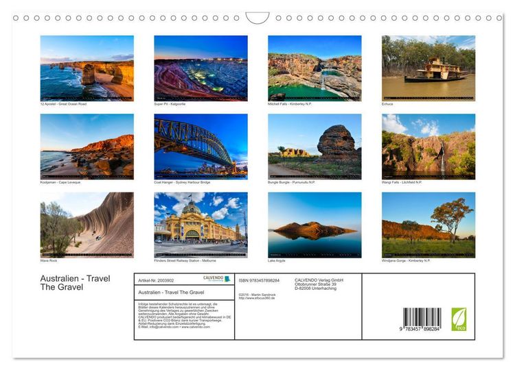 Produktbild: Australien - Travel The Gravel (Wandkalender 2026 DIN A3 quer), CALVENDO Monatskalender