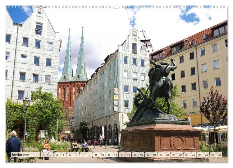 Produktbild: Berlin - dans le centre historique (Calendrier mural haut de gamme 2027 DIN A2 vertical), CALVENDO calendrier mensuel