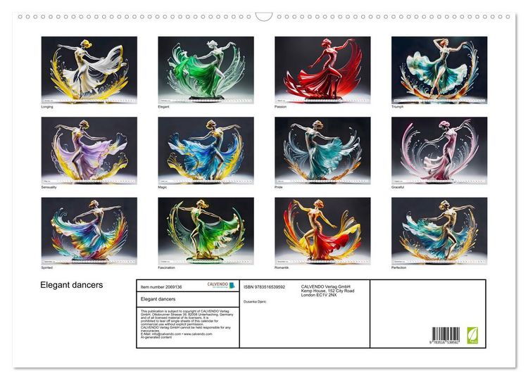 Produktbild: Elegant dancers (Wall Calendar 2026 DIN A2 landscape), CALVENDO 12 Month Wall Calendar
