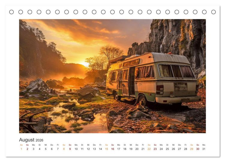Produktbild: Abenteuer Camping (Tischkalender 2026 DIN A5 quer), CALVENDO Monatskalender