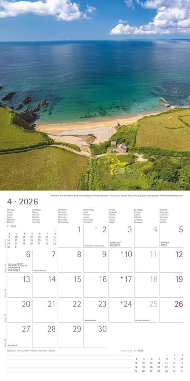 Produktbild: Alpha Edition - Am Meer 2026 Broschürenkalender, 30x30cm, Wandkalender mit Platz für Notizen und Termine, Bilder rund ums Meer, Monatsübersicht und Fe