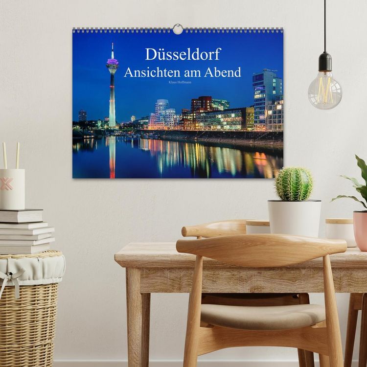 Produktbild: D&uuml;sseldorf - Ansichten am Abend (Wandkalender 2026 DIN A3 quer), CALVENDO Monatskalender