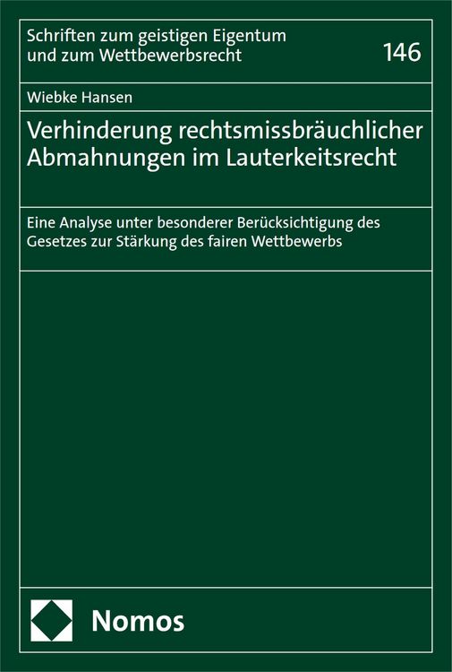 Produktbild: Verhinderung rechtsmissbr&auml;uchlicher Abmahnungen im Lauterkeitsrecht