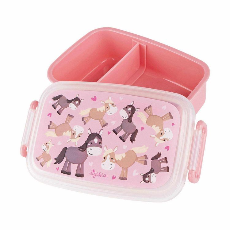 Produktbild: sigikid 25324 - Mini Brotdose Pony, Kunststoff, rosa, 17,5x9x5cm