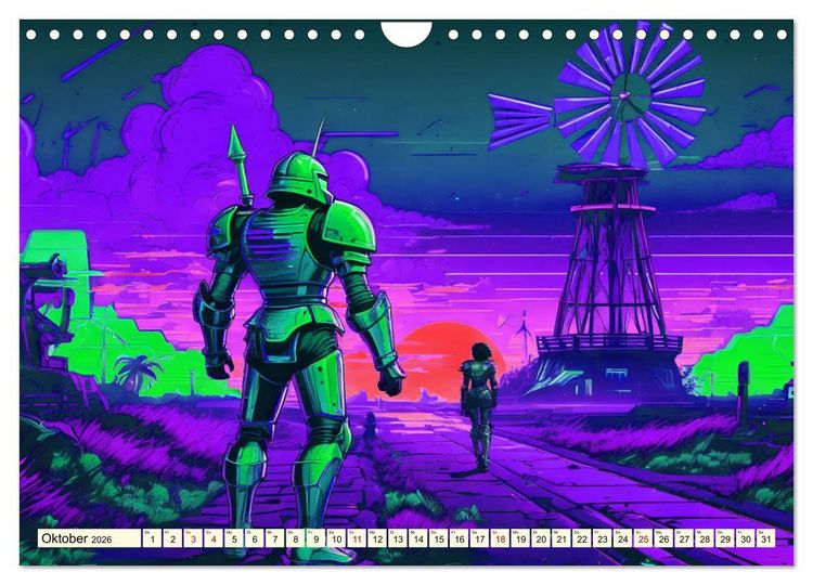 Produktbild: Fantasie - Futuristische Ritter (Wandkalender 2026 DIN A4 quer), CALVENDO Monatskalender
