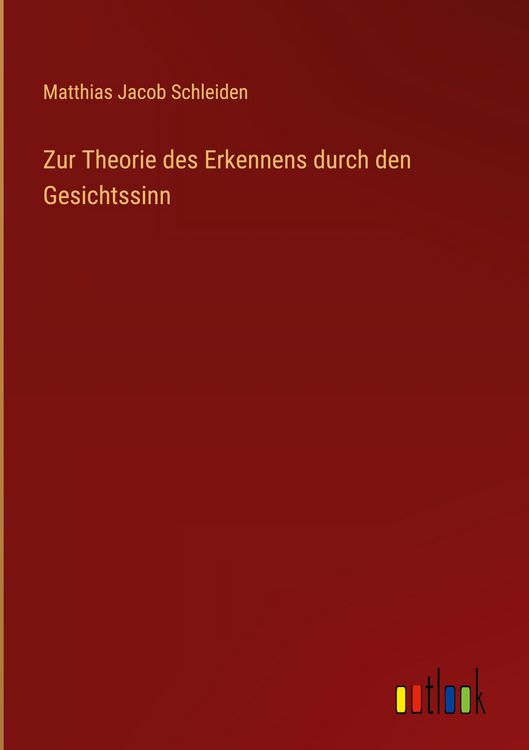 Produktbild: Zur Theorie des Erkennens durch den Gesichtssinn