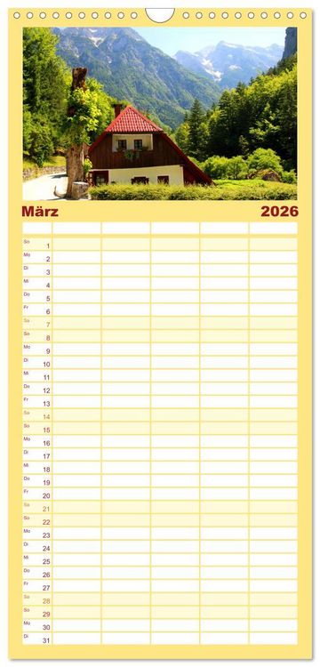 Produktbild: Familienplaner 2026 - Slowenien - Triglav Nationalpark mit 5 Spalten (Wandkalender, 21 x 45 cm) CALVENDO