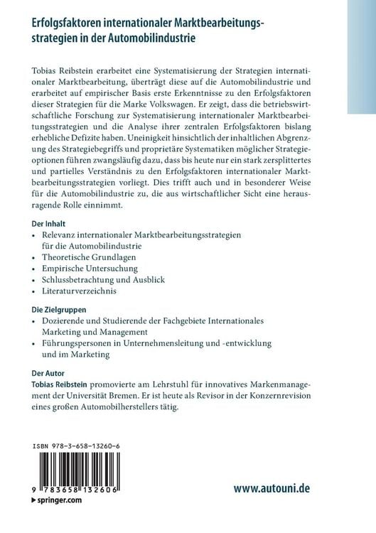Produktbild: Erfolgsfaktoren internationaler Marktbearbeitungsstrategien in der Automobilindustrie