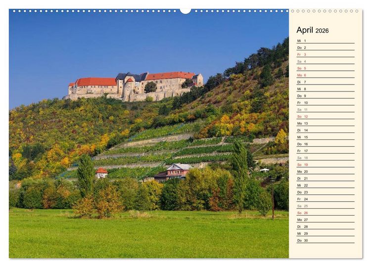 Produktbild: Saale-Unstrut - Region aus Wein und Stein (hochwertiger Premium Wandkalender 2026 DIN A2 quer), Kunstdruck in Hochglanz